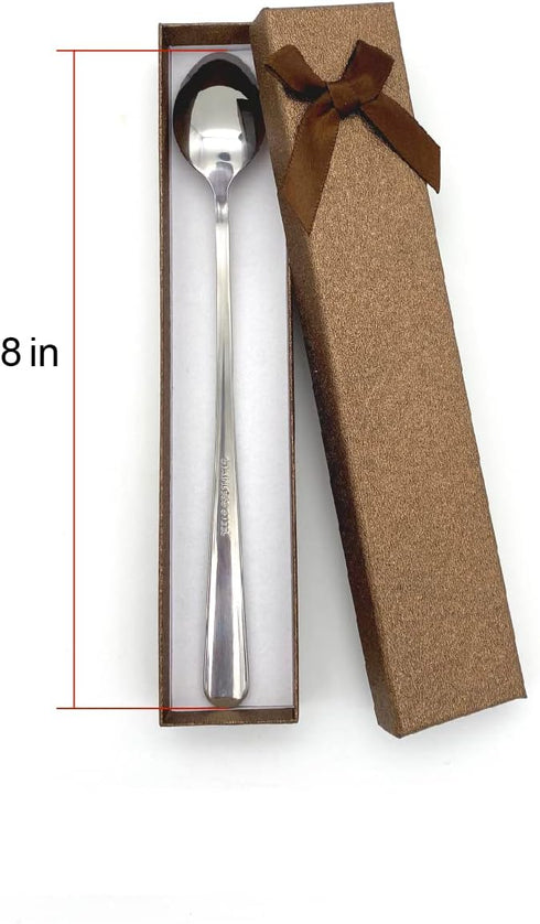 Papa's Ice Cream Plow Funny Stainless Steel Engraved Spoon, Long Handle Coffee Tea Spoon Dessert Ice Cream Plow, for Papa Dad Men Coffee Lovers Fa...