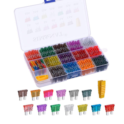 130PCS Standard Blade Car Fuse Assortment, SIM&NAT 1A 2A 3A 4A 5A 7.5A 10A 15A 20A 25A 30A 35A 40A Auto Medium Blade Fuses Kit - ATC/APR/ATO/ATS A...