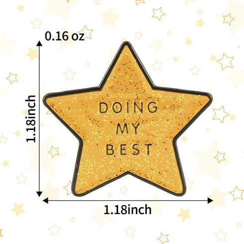 Enamel Pin, Funny Pin, Doing My Best Backpack Pins, Gold Glitter Star Cute Pins, Funny Enamel Pins, Cute Funny Pins Motivational Lapel Pin for Bac...