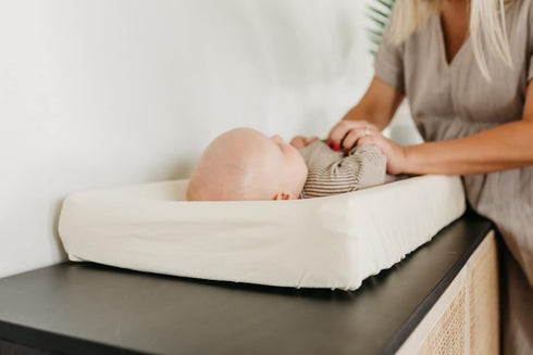 Premium Knit Changing Pad Cover by Copper Pearl: Soft, Stylish, and Universal Fit for All Standard Diaper Changing Pads, Trendy Design Changing Pa...