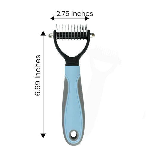 Pet Grooming Brush - Shedding Comb & Dematting Tool for Dogs & Cats, Double Sided Shedding Undercoat Rake for Dog Grooming, Extra wide Shedding Br...