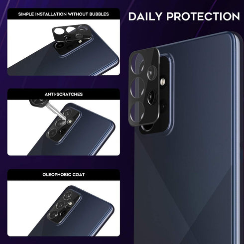 Orzero (3 Pack) Camera Lens Protector Compatible for Samsung Galaxy A52, Samsung Galaxy A72 (4G & 5G), Protector de Cámera 9 Hardness HD Anti-Scra...