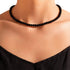 Boho Black Beaded Choker Necklace Seed Bead Choker Vintage Collar Necklace for Women and Girls...