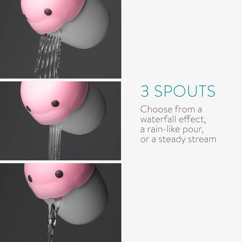 Navaris Baby Hair Rinser - Cute Animal Cup for Bath with 3 Different Pour Spouts - Rinse Shampoo and Keep Water Out of Baby's Face and Eyes - Pink...