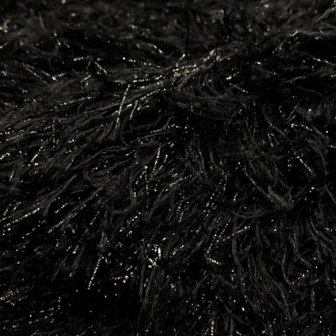 Eyelash Sparkle Fun Fur Yarn with Eye-catching Glitter 100 Gram (3.53 Ounces) 208 Yards (190 Meters) (Black)......