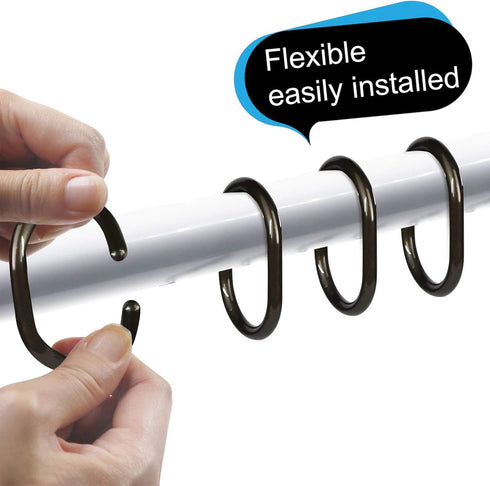 Qulable 24 pcs Shower Curtain Rings Plastic Shower Curtain Hooks C-Shaped Rings Hook Hanger Bath Drape Loop Clip Glide Bathroom Shower Window Rod ...