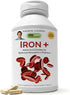 ANDREW LESSMAN Iron Plus 90 Capsules - 18mg Iron, 100% Pure Amino Acid Chelated Iron (Glycinate, Aspartate), Plus Vitamin C for Increased Absorpti...