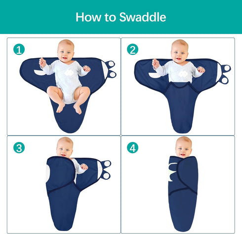 Biloban Baby Swaddles 0-3 Months for Boy Girls, Baby Swaddle, Newborn Swaddle, Cotton Swaddle Blanket, Newborn Essentials, Grey & Navy, 2 Pack...