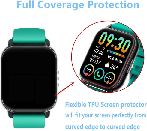 Screen Protector Compatible for Hoxe Y6 Smart Watch 1.85" (6 PACK) Full Coverage Clear TPU, Compatible for Hendari, WeurGhy Y6 Pro, Poounur Y6E Sm...