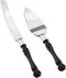 Black Cake Knife and Server Set, Cake Cutter and Pie Spatula, Cake Server and Knife Set of 2 with Non-Slip Swirl Grip, Matte Black Cake Cutting Se...
