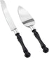 Black Cake Knife and Server Set, Cake Cutter and Pie Spatula, Cake Server and Knife Set of 2 with Non-Slip Swirl Grip, Matte Black Cake Cutting Se...