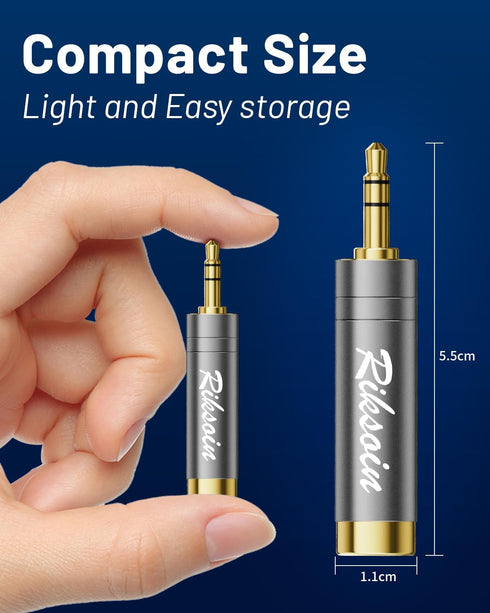 1/4'' to 3.5mm Stereo Pure Copper Headphone Adapter,3.5mm(1/8'') Plug Male to 6.35mm (1/4'') Jack Female Stereo Adapte for Headphone, Amp, Adapte,...