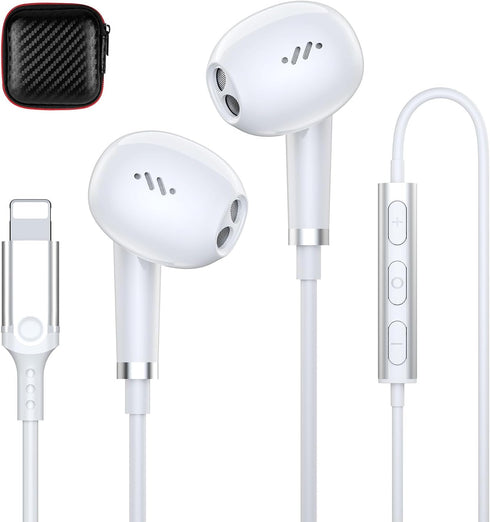 for Lightning Headphones Wired Earbuds for Apple iPhone Earphones MFi Certified Corded Headsets HiFi Stereo with Microphone Volume Control for iPh...