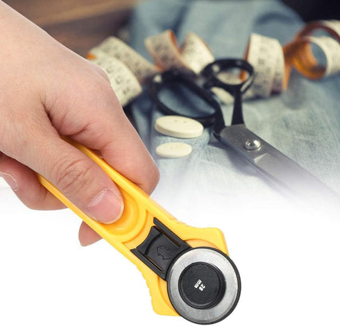 Rotary Cutter with Blade Handheld Rotary Roller Cutter Sewing Craft Cutting Tool Cloth Sewing Cutter Craft Supplies for Crafting Sewing Quilting P...