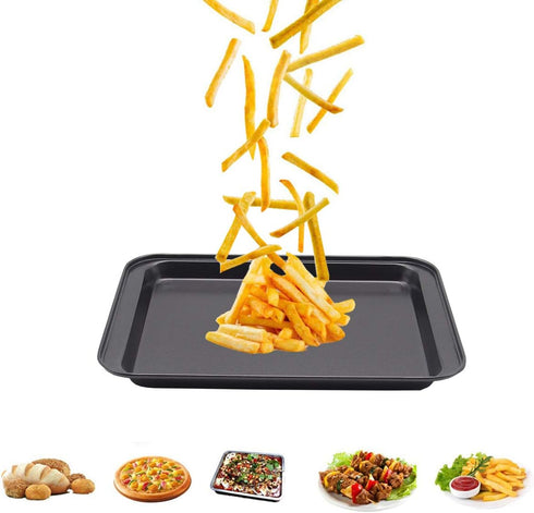 Small Baking Sheet Nonstick 9.45 X 7.09 Inch (Inner 7.5x6), 8 Inch Mini Cookie Tray Toaster Conventional Oven Pan No Warp No Rust Magnetic Bakewar...