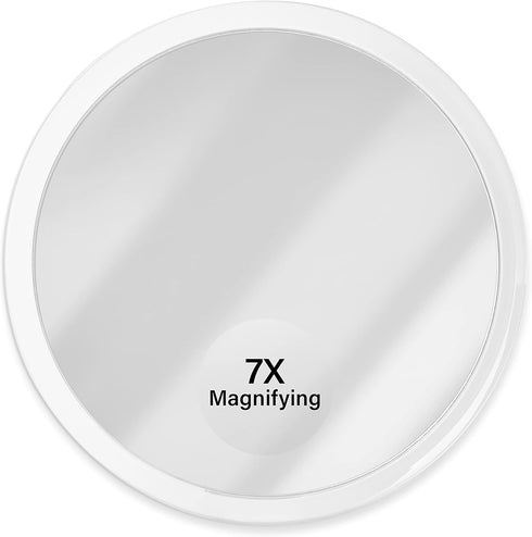 Jumbl 6” 7X Magnifying Mirror, Compact Suction Cup Makeup Mirror with 7X Magnification for Bathroom, Shower, Beauty & Skin Care, Brow Threading & ...