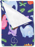 Baby Blanket Baby Dinosaur Cute Animals Flannel Throw Blanket Navy Blue Receiving Blanket Funny Baby Essentials for Boys Girls Multicolor 40x50 in...