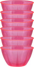 Party Essentials Hard Plastic 24-Ounce Small Serving Bowls, Neon Pink, 6-Count...