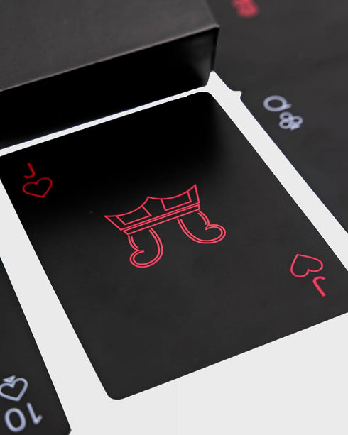 Luxury Plastic Playing Cards Waterproof Matte Black - Durable and Travel-Friendly with Hard Protective Case, Modern Minimalist Design, Professiona...