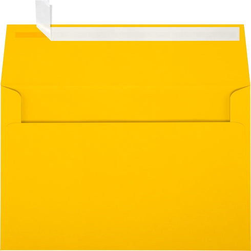 LUXPaper A9 Invitation Envelopes | Peel & Press | 5 3/4" x 8 3/4" | Sunflower Yellow | 80lb. Text | 50 Qty...