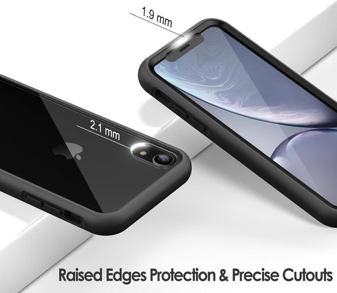 JETech Case for iPhone XR 6.1-Inch with Built-in Anti-Scratch Screen Protector, 360 Degree Full Body Rugged Phone Cover Clear-Back (Black)...