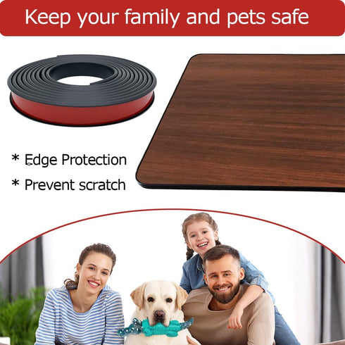 U Shape Plywood Edge Banding, Fit 3/4 inch Edge, Desk Edge Protector, Self-Adhesive Edge Trim for Veneer, Furniture, Countertop, Table, Sheet Meta...