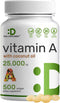 DEAL SUPPLEMENT High Potency Vitamin A 25000 IU, 500 Coconut Oil Softgels | Easily Absorbed, Natural Fish Liver Oil Source – Vitamins for Eye, Imm...