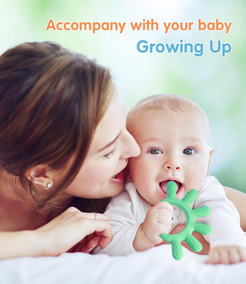 Baby Silicone Teething Toys, Food Grade Teethers for Babies 0-6 Months|6-12 Months, Fingers Teething Relief Infant Chew Toys, 3 4 5 Month Old Deve...