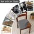 Chair Seat Covers Set of 6 Stretch Grey Chair Covers for Dining Room Square Removable Washable Chair Protector Seat Cushion Slipcovers for Kitchen...