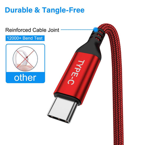 AkoaDa [3 Pack USB C Cable 10ft, USB C Charger Cable 10 Ft Fast Nylon Braided Cord Compatible with Samsung Galaxy Note 9 8 S21 S20 S10 10 Plus,LG ...
