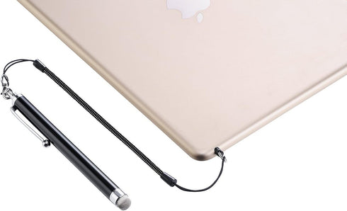 Elastic Tether Lanyards (Pack of 8) for Stylus Pens with Top Port, Retractable Coiled Spring Lobster Clasp Hook Earphone Jack (Black)......