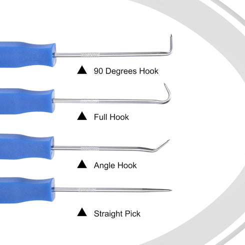 MECCANIXITY O-Ring Pick and Hooks 4in1 Set 140mm Oil Seal Gasket Precision Screwdriver Puller Remover Tool, Blue...