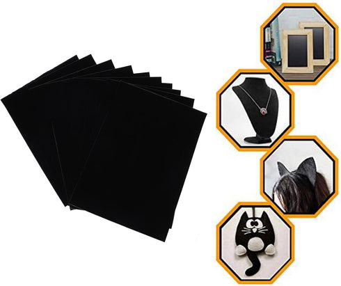 Adhesive Sheet Black Adhesive Back Sheet, 10Pcs Jewelry Box Lint Lining Sticky Flocked Cloth, 11 x 8.3 Inch Self Adhesive Felt Fabric Jewelry Box ...