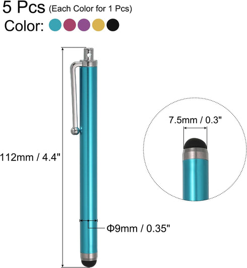 MECCANIXITY 5pcs Stylus Pens for Touch Screens Universal Capacitive Stylus Pencil High Sensitivity Precision for Phone Tablet All Capacitive Touch...