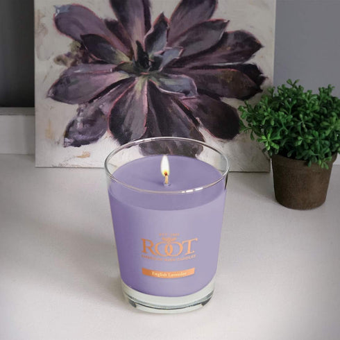 Root Candles Honeycomb Veriglass Scented Beeswax Blend Candle, English Lavender Large...
