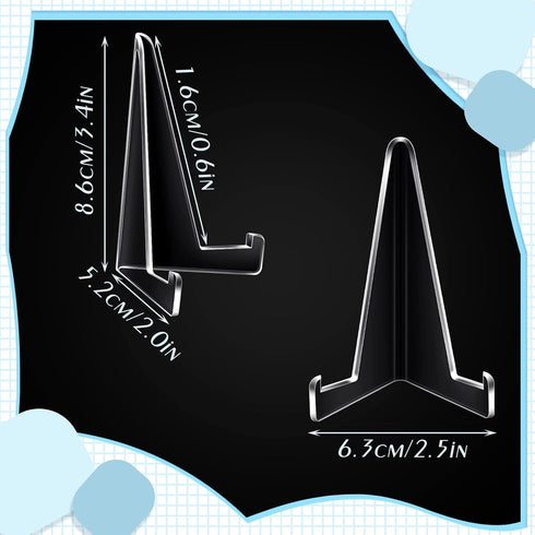 Bucherry 20 Pcs Triangle Acrylic Easel Stands for Display Mini Picture Frame Stand Plate Holders Photo Holder Stand for Picture Card Weddings Home...