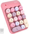 MOFII Wireless Number Pads - Pink Numeric Keypad 18 Keys USB 2.4G Round Keycap Colorful Extensions Keypads, Financial Accounting Portable Numpad 1...