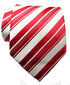 New Classic Striped Red White JACQUARD WOVEN Silk Men's Tie Necktie...