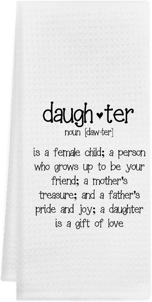 Daughter Definition Kitchen Towels Dishcloths,Inspirational Daughter Decorative Dish Towels Hand Towels Tea Towels,Birthday Gifts for Daughter,Ins...