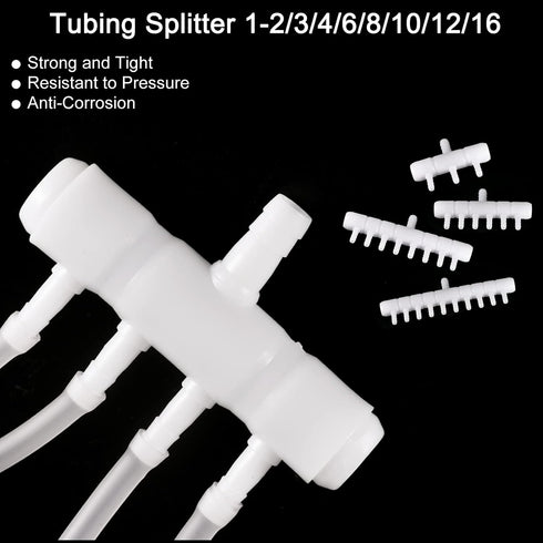 uxcell 2Pcs 9mm to 5.5m 10 Ways Air Line Tubing Splitter Connector Fish Tank Oxygen Pipe Air Tubing Adapter for Aquarium, White...