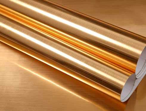 Self Adhesive Brushed Metal Look Film Vinyl Waterproof Anti Greasy Counter Top Peel Stick Metallic Gloss Shelf Liner for Kitchen Cabinet 15.6inch ...