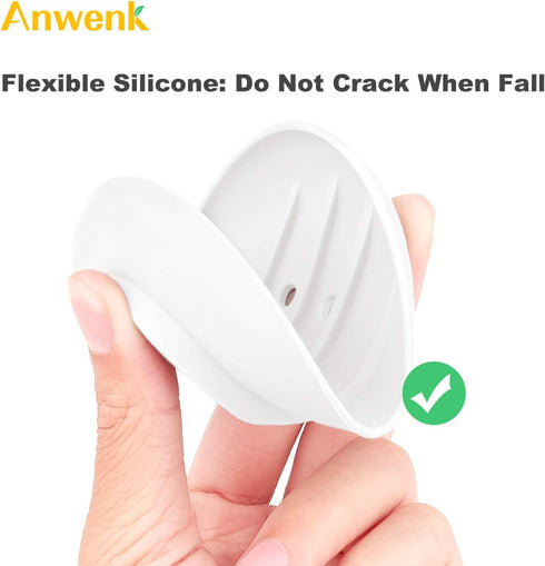 Anwenk Soap Dish, Bathroom Soap Dishes Soap Holder Soap Tray with Holes to Drain Water- Oval Shape Soap Dish for Shower Bathroom Kitchen Counter T...