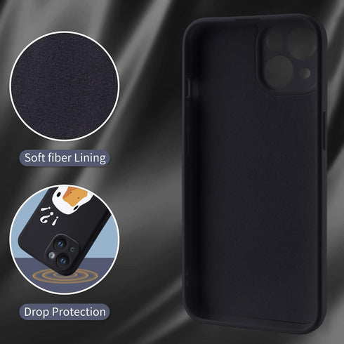 Funny Goose Phone Case for iPhone 11 Silly Duck Case Cover Liquid Silicone Soft Gel Rubber Anti-Scratch Durable Girly Women Phone Case Microfiber ...