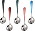 Soup Spoons Stainless Steel, 18/10 Round Head Soup Spoons, Modern Thick Short handle 304 Stainless Steel Korean Spoon, Dinner Metal Spoons for Sou...