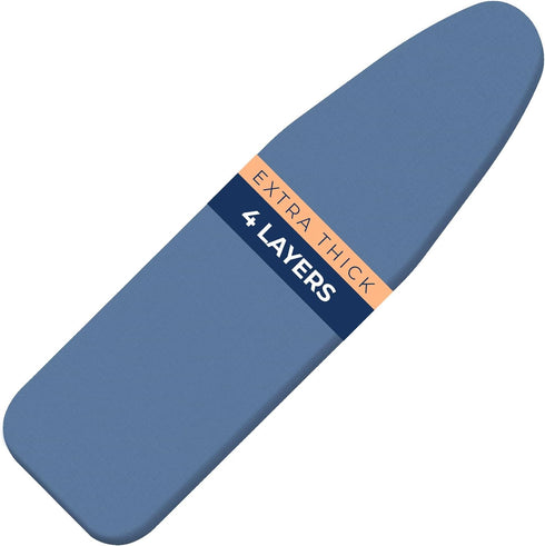 Ironing Board Cover and Pad Extra Thick Heavy Duty Padded 4 Layers, Silver Coated Ironing Board Cover, Non Stick Scorch and Stain Resistant Standa...