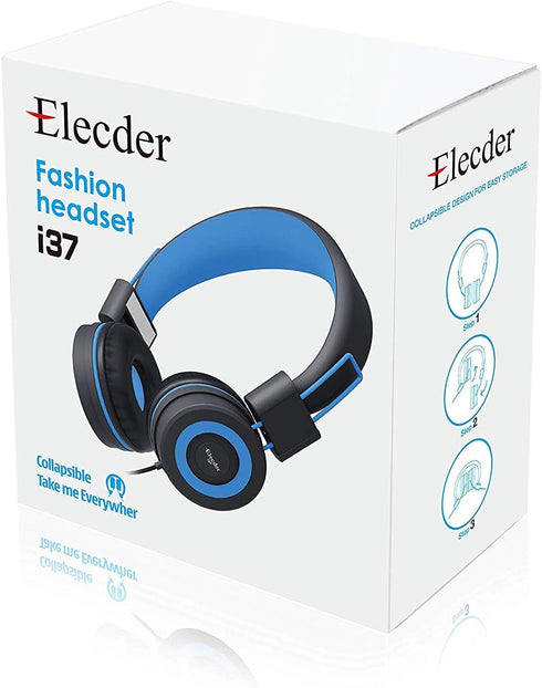 ELECDER i37 Kids Headphones Children Girls Boys Teens Foldable Adjustable On Ear Headphones 3.5mm Jack Compatible Cellphones Computer MP3/4 Kindle...