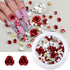 3D Rose Flower Nail Art Charms Acrylic Flower Gems Acrylic Nail with Pearls Red Rose Metal Flower Parts for DIY Manicure Supplies Nail Decor...