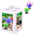Small Fish Tank, Mini Betta Fish Tank Stackable Cube Tank with Fish Tank Decor, Ant Feeding Case Mini Reptile Row Box (White)...