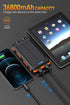 Power Bank,Solar Charger,36800mAh 5V3.1A QC 3.0 Dual 2 USB Port Built-in Powerful Flashlight IPX7 Waterproof Dustproof Shockproof(Deep Orange)......