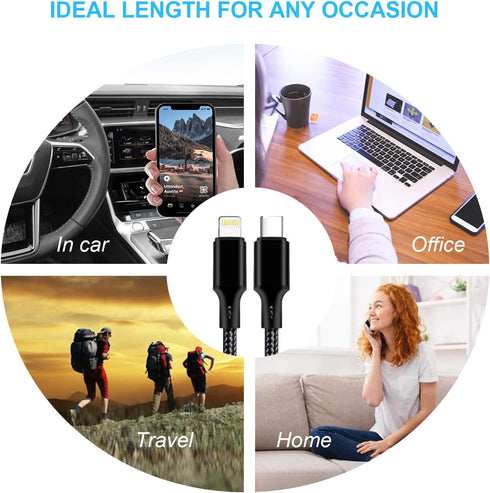 cugunu USB C to Lightning Cable 5 Pack 3/3/6/6/10FT iPhone Charger Apple MFi Certified Power Delivery Fast Charging Cord Compatible with iPhone 14...